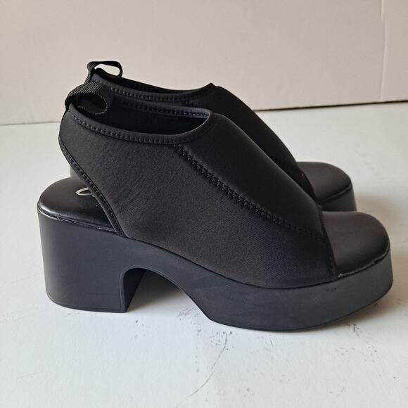 NWB Cape Robbin Rania Chunky Platform Heel Work Sandals Black Womens Size 5 - Picture 9 of 14
